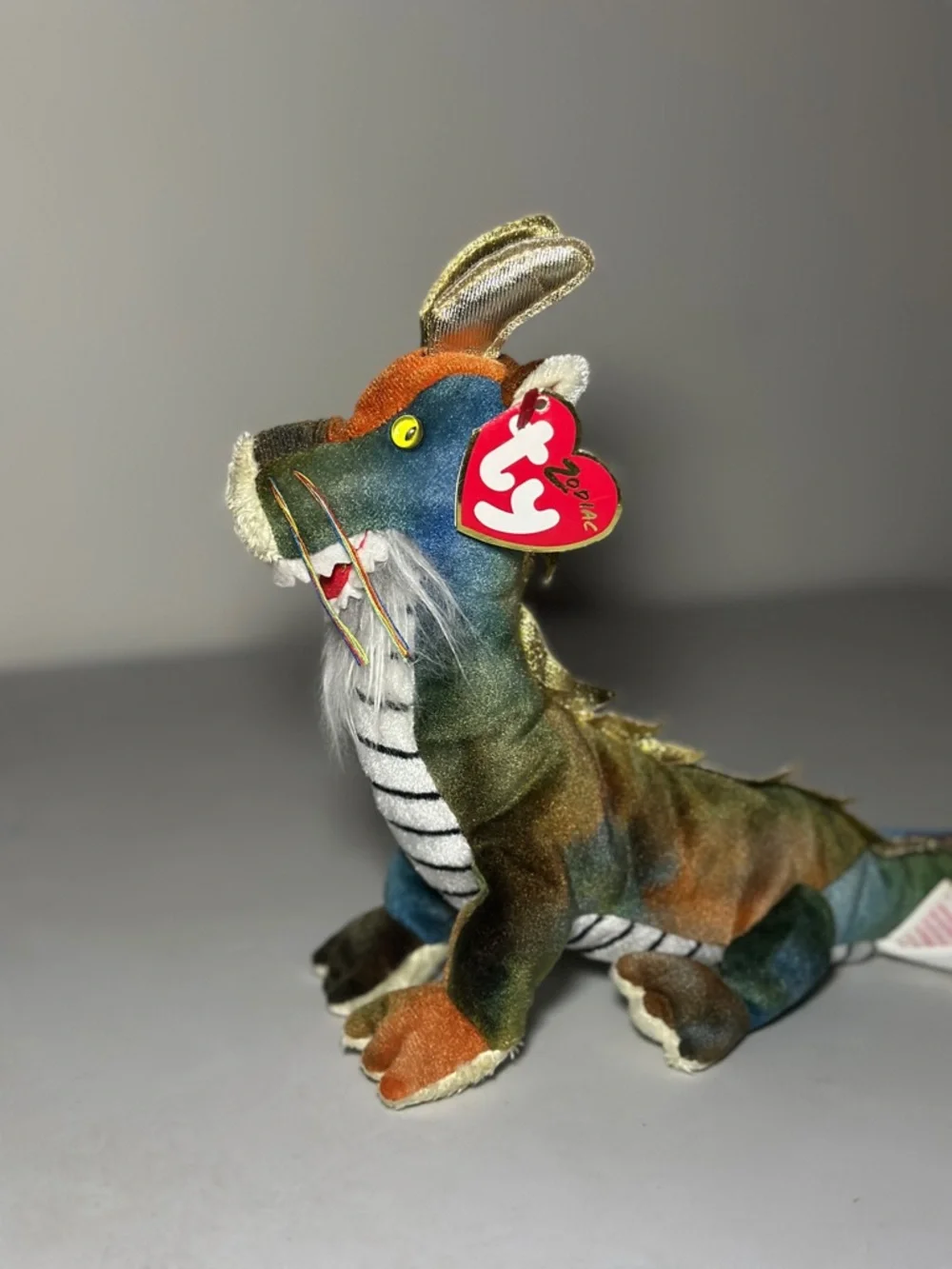 Ty Beanie Baby Chinese Zodiac Dragon Plush – Retired Tie-Dye Dragon (2000) - Picture 10 of 16
